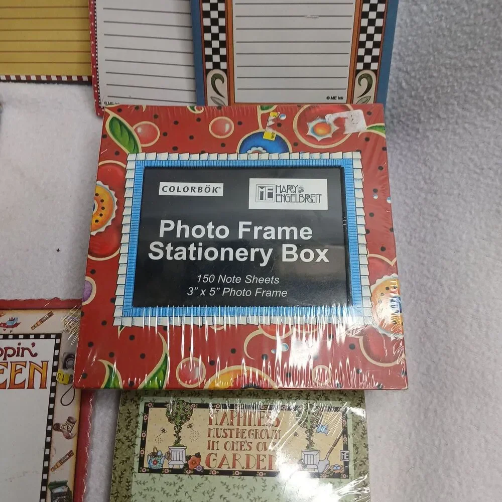 9 Piece Lot of Mary Engelbreit Stationery Box Block Notepads Y2k Vintage #2